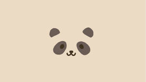 Brown Aesthetic Panda Face Minimalist Wallpaper