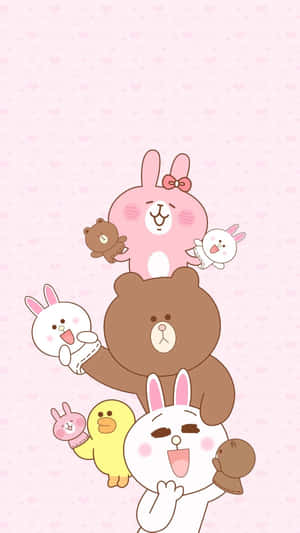 Brown And Friends Cute Things Stickers Wallpaper
