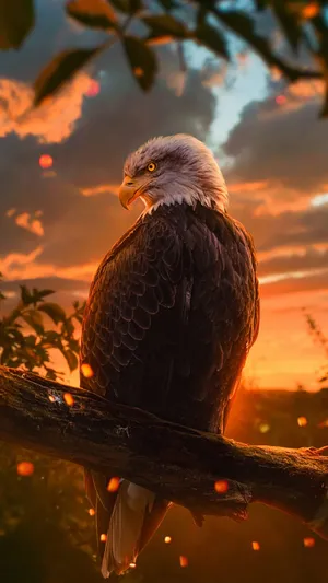Brown Eagle On Tree Best Hd Wallpaper
