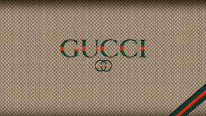 Brown Gucci Pattern And Brand Name Wallpaper