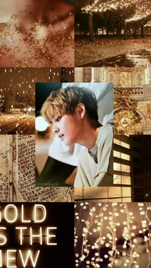 Brown-haired Kim Tae-hyung Aesthetic Wallpaper
