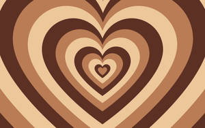 Brown Heart Aesthetic Art Wallpaper