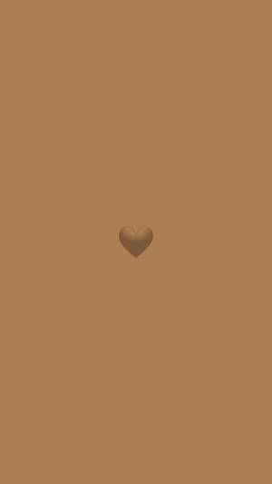 Brown Heart Phone Emoji Wallpaper