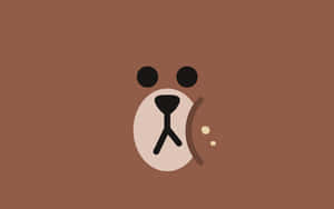 Brown Minimalist Bear Wallpaper