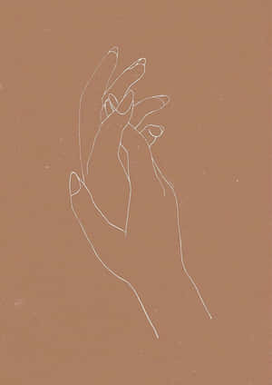 Brown Minimalist Hands Wallpaper