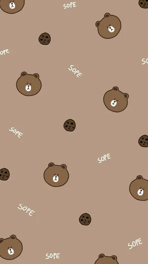 Brown Pattern Line Friends Wallpaper