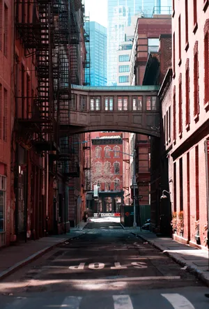 Brown Vintage Street Wallpaper