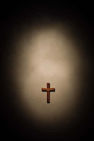 Brown Wooden Christian Beautiful Cross With Vignette Effect Wallpaper