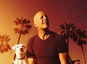 Bruce Willis And Dog Buddy Wallpaper