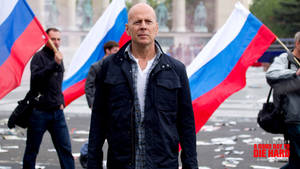 Bruce Willis Russian Flags Still Wallpaper