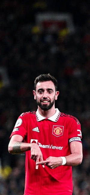 Bruno Fernandes Celebrating Goal Wallpaper