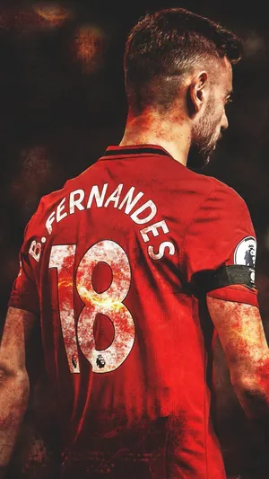 Bruno Fernandes Manchester United Back View Wallpaper