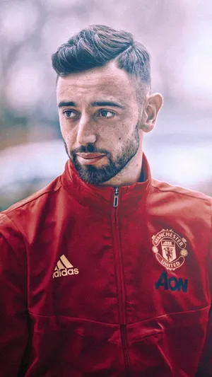 Bruno Fernandes Manchester United Red Jacket Wallpaper