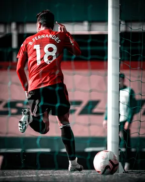 Bruno Fernandes Manchester United Runs To Goal Wallpaper