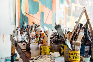 Brushes And Paint For Art