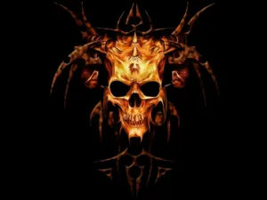 Brutal Fire Skeleton Wallpaper