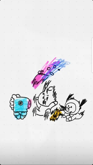 Bt21 Chaotic Sketch Wallpaper