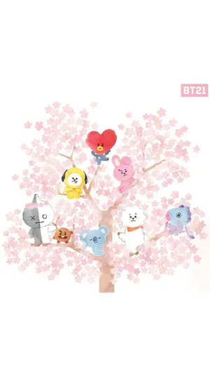 Bt21 Cherry Blossom Tree Wallpaper