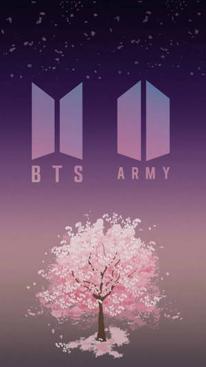 Bts Army Logo With Sakura Wallpaper