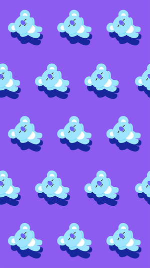 Bts Cartoon Pattern Wallpaper