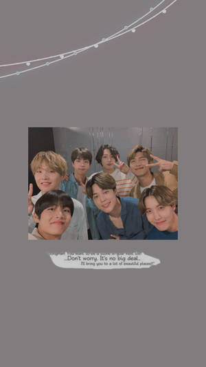 Bts Group Aesthetic Background With Quote Wallpaper