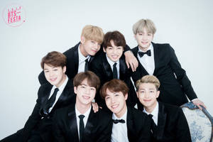 Bts Group Aesthetic In Suit And Tie Wallpaper