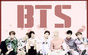 Bts Group Photo In Pink Wallpaper