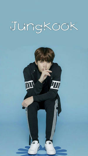 Bts Jk Light Blue Background Wallpaper