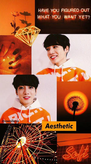 Bts Jungkook Orange Collage 2020 Wallpaper