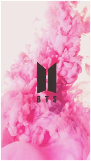 Bts Logo Pink Smoke Cute Girly Ipad Wallpaper