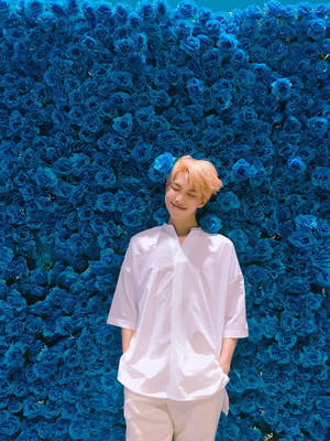 Bts Rm Cute Blue Roses Wallpaper