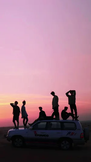 Bts Sunset Korean Aesthetic Wallpaper