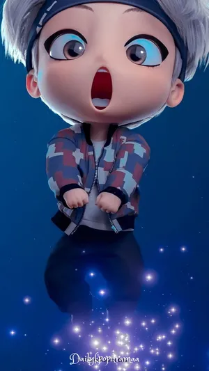 Bts Tinytan V Surprised Wallpaper