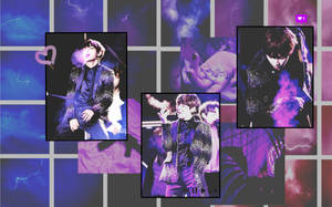 Bts V Collage Purple Aesthetic Wallpaper