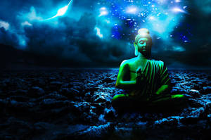 Buddha 3d Green Statue Wallpaper