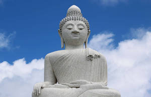 Buddha 3d White Monument Statue Wallpaper