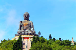 Buddha Statue Clear Sky Wallpaper
