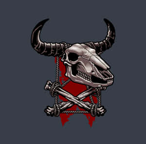 Bull Skull With Crossed Bones Wallpaper