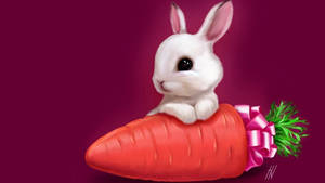 Bunny And Carrot Painting Wallpaper