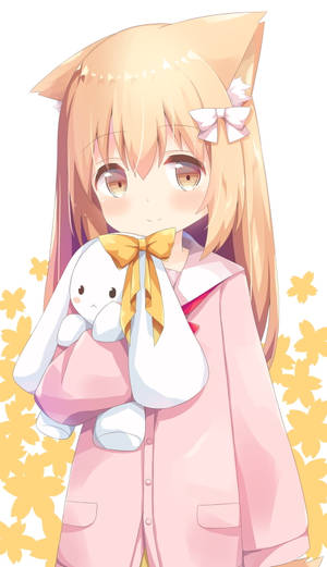 Bunny And Cute Anime Girl Iphone Wallpaper