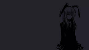 Bunny Ears Girl Dark Anime Aesthetic Desktop Wallpaper