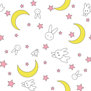 Bunny Star Sailor Moon Pattern Wallpaper