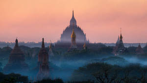 Burma Pagoda Spires Wallpaper
