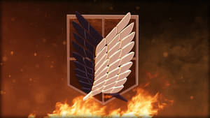 Burning Attack On Titan Logo Wallpaper