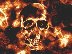 Burning Fire Skull Wallpaper