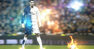 Burning Football Legend Cristiano Ronaldo Cool Digital Art Wallpaper