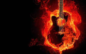 Burning Red Music Guitar Wallpaper