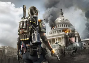 Burning Whitehouse The Division 2 Wallpaper