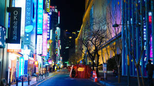 Busan City Street Night Wallpaper