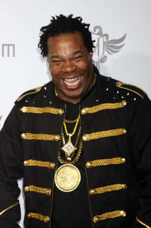 Busta Rhymes Laughingin Military Style Jacket Wallpaper